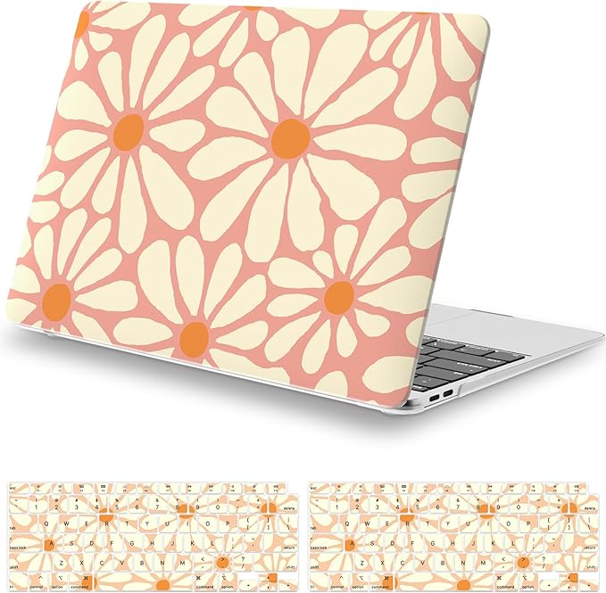 iCasso MacBook Air 13 Inch Case M1 2020 A2337 Elegant Floral White