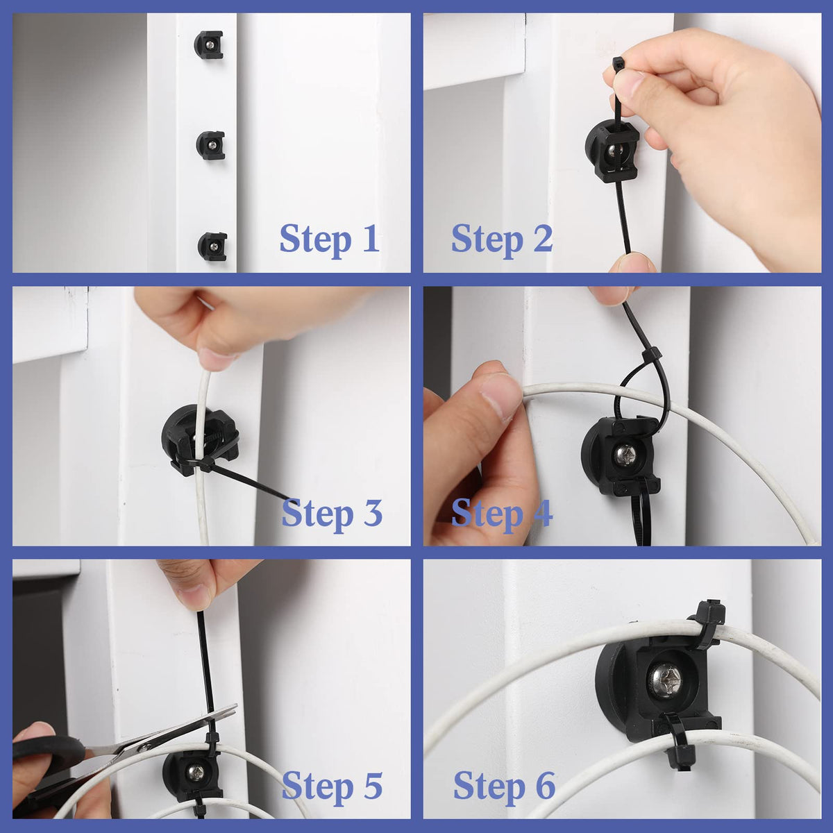 Yookeer 120 Pieces Magnetic Zip Tie Mount Cable Wire Management Base, 22 mm