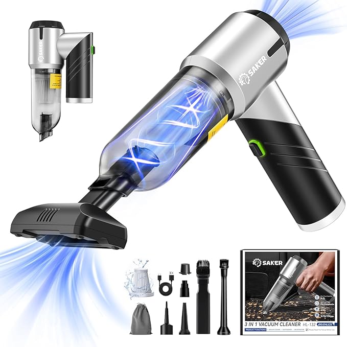 Saker Handheld Car Vacuum Portable Cordless17000Pa HL132 Black