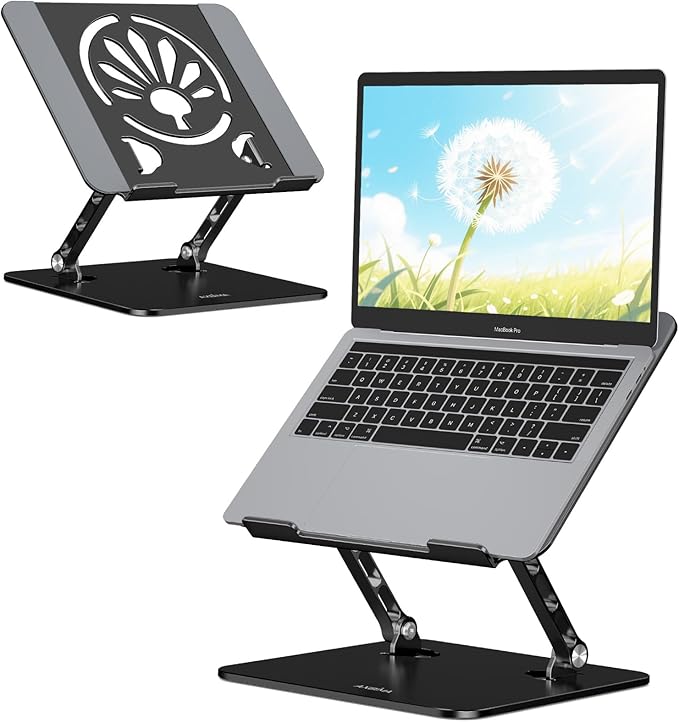 Axbima Adjustable Aluminum Laptop Stand for Desk,Ergonomic Riser