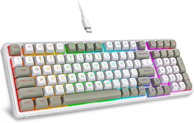 HUO JI E-Yooso Creamy Mechanical Keyboard Wired, RGB Backlit