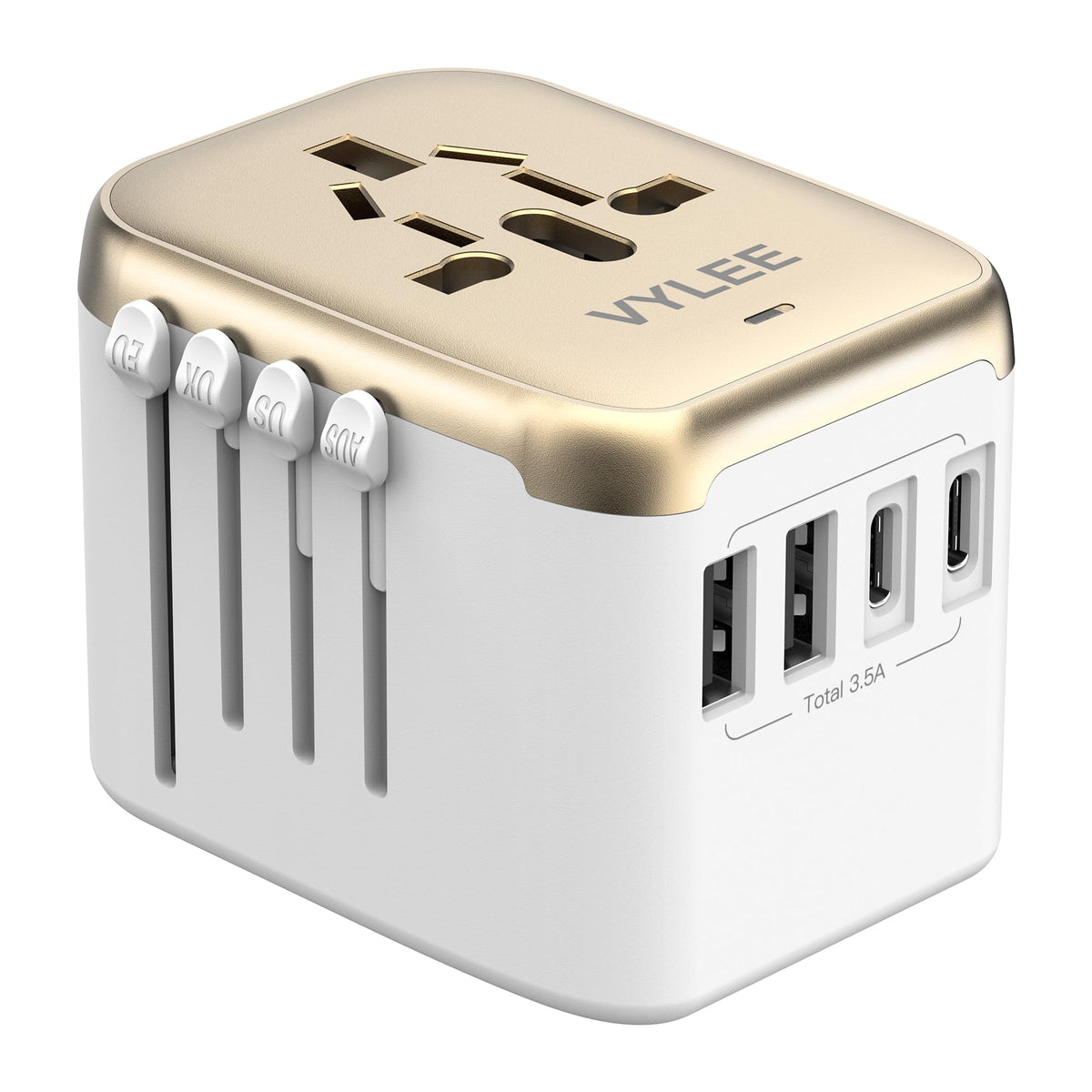 VYLEE Universal International Power Travel Plug Adapter (White Grey)