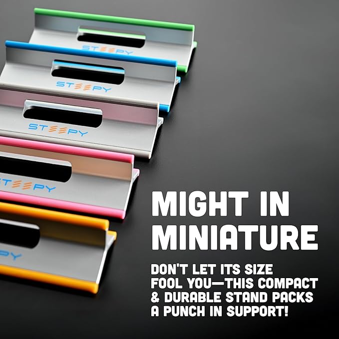 Steepy Laptop Stand for Desk – Adjustable Height, Foldable & Portable Laptop Holder – Ergonomic Computer Stand for Cooling & Comfort – Slip-Proof, Sturdy Design – Universal Fit for 13-17 Inch Devices