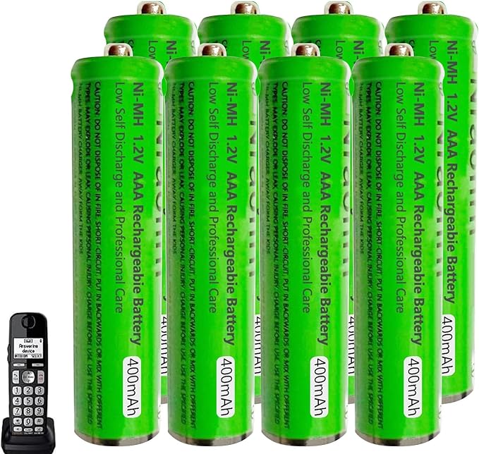 Nraonrn 6 Pack Ni-MH AAA Rechargeable Batteries for Panasonic, 400mah AAA Ni-MH Rechargeable Batteries 1.2V for Panasonic Cordless Phones, Remote Controls, Electronics