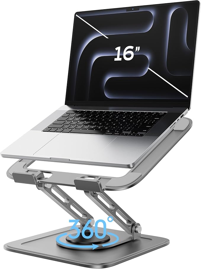 LOXP Adjustable Laptop Stand, Computer Stand with 360 Rotating Base