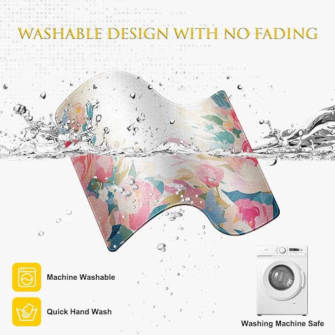 JIKIOU 3 Pack Mouse Pad with Stitched Edge, Comfortable Mouse Pads with Non-Slip Rubber Base, Washable Mousepads Bulk with Comfortable Cloth, Mouse Pads for Computers Laptop 10.2x8.3inch Multi Peony