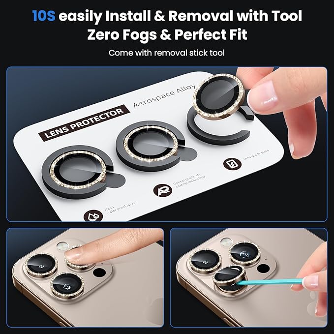 WSKEN for iPhone 16 Pro/iPhone 16 Pro Max Camera Lens Protector