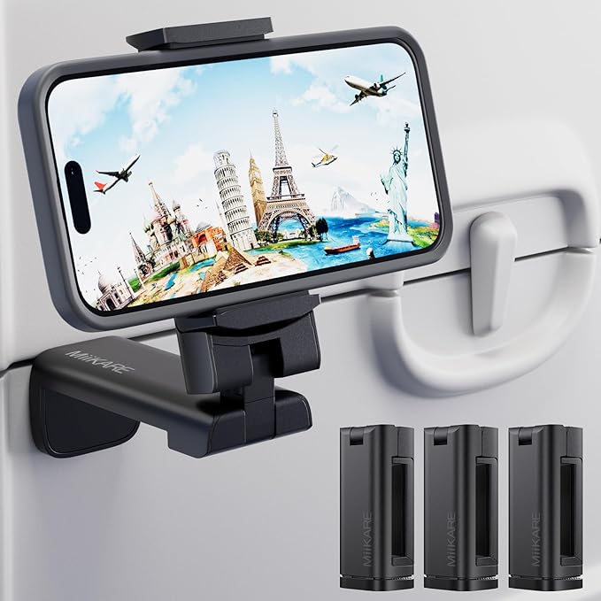 MiiKARE 2PCS Airplane Phone Holder, Plane Travel Essentials