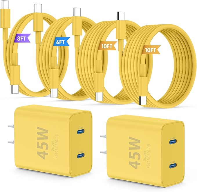 QZIIW Super Fast Samsung Charger Type C,45W Dual Port USB C Fast Charger