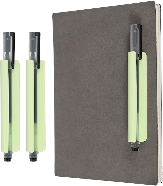 PATIKIL 2 Pcs Adhesive Pencil Holders, 105mm Long Universal Pencil Clip Silicone Pen Holder Office Pen Organizer for Desk Wall Clipboard Notebook Tablet Case Stylus