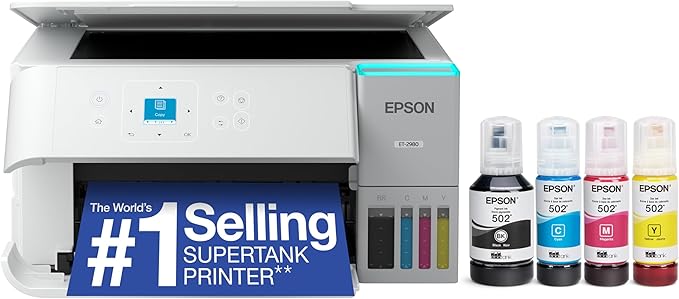 Epson EcoTank ET-2980 Wireless Color All-in-One Supertank Printer - Black