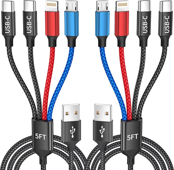 Multi Charging Cable(3Pack 4FT), 3 in 1 Charging Cable for Multiple Devices