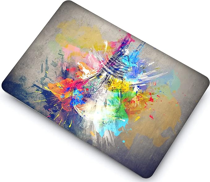 Compatible with MacBook Air 13 Inch Case 2017 2016 2015 2014 2013 2012 2011 2010 Release A1466/A1369, Plastic Hard Shell Case & Keyboard Cover & Screen Protector - Colorful Bulb