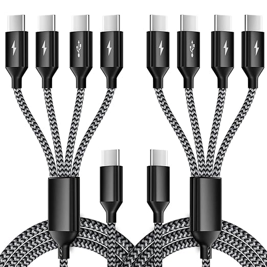 Travel Essentials Multi Charging Cable, USB Cable Universal Charger, 2Pc4FT