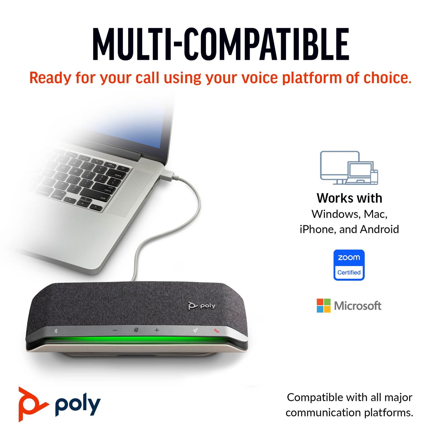 Poly Sync 40 Smart Speakerphone (Plantronics) - Flexible Workspaces - Connect to PC/Mac via USB-A or USB-C and Smartphones via Bluetooth - Works with Teams, Zoom – Amazon Exclusive