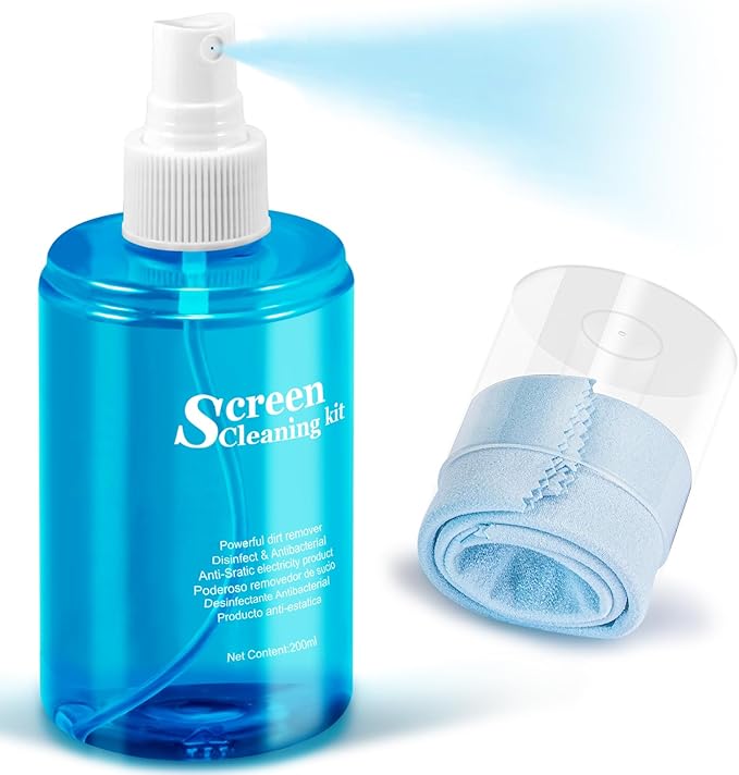 walrfid 2 Pcs Car Screen Cleaner Spray and Wipe, Touchscreen Cleaning Kit