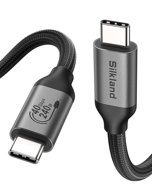 Silkland 40Gbps USB 4 for Thunderbolt 4 Cable 10FT, 8K/Dual 4K, 240W PD3.1