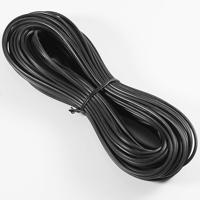 FLYZZZ Screen Spline 0.125" x 25' Spline for Window Screen Door Repair, Round,Black,Suitable for Regular Groove Width 0.122''-0.133''
