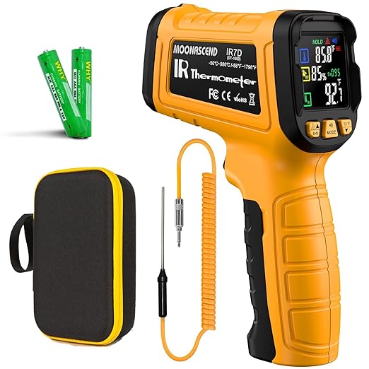 MOONASCEND -58°F to 1796°F Infrared Thermometer Gun, Dual-Mode 16:1