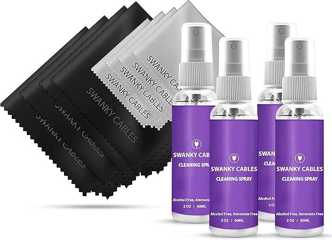 Swanky Computer Screen Cleaner Kit: Set of Electronic Cleaner Spray Microfiber Cleaning Cloth for Tv Cleaner - Ipad Screen Cleaner - iPhone Cleaner - Monitor Cleaner - Laptop Cleaner (2 Oz