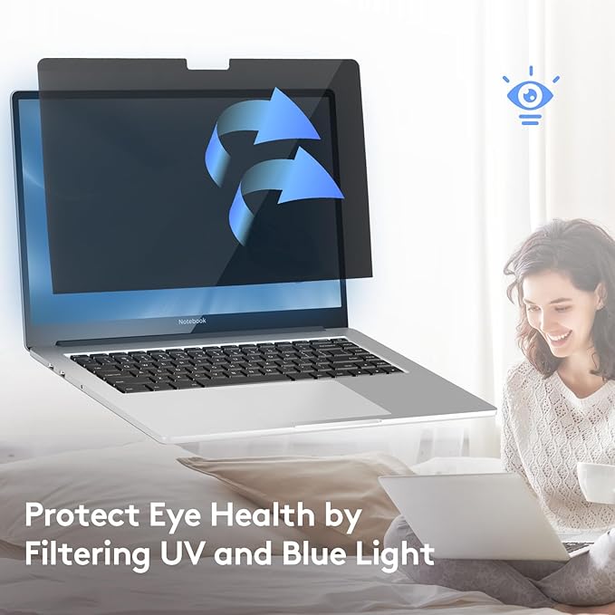 Magnetic Privacy Screen for MacBook Air 15 inch (2023-2025, M2, M3, M4), Detachable Screen Protector, Blue Light Blocking, Anti Glare Protector and Privacy Filter Shield