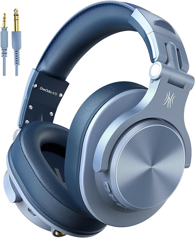 OneOdio A70 Bluetooth Over-Ear Headphones, Hi-Res Wired DJ Studio - RG