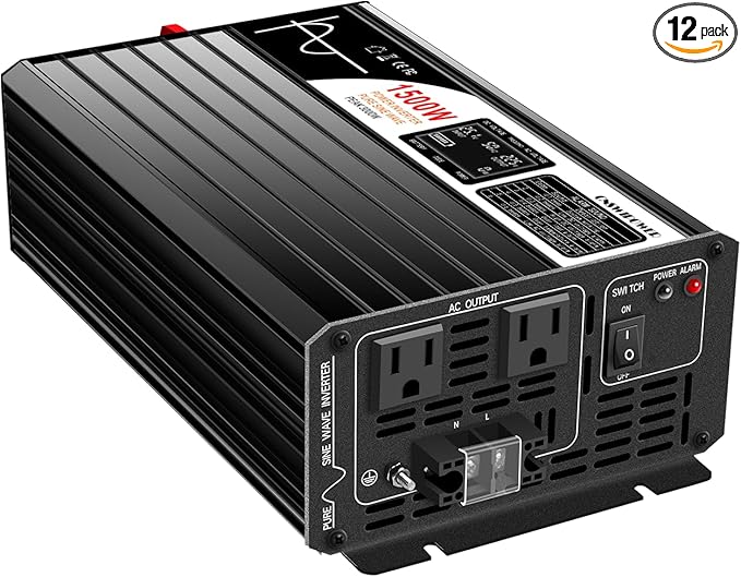 Xijia 2000W Pure Sine Wave Inverter, 48V to 120V AC Power Converter for Winter Home Backup, Solar Systems, RV and Truck Cold-Weather Use, Remote & Bluetooth Control, with 2×20A AC Sockets, 4000W Peak