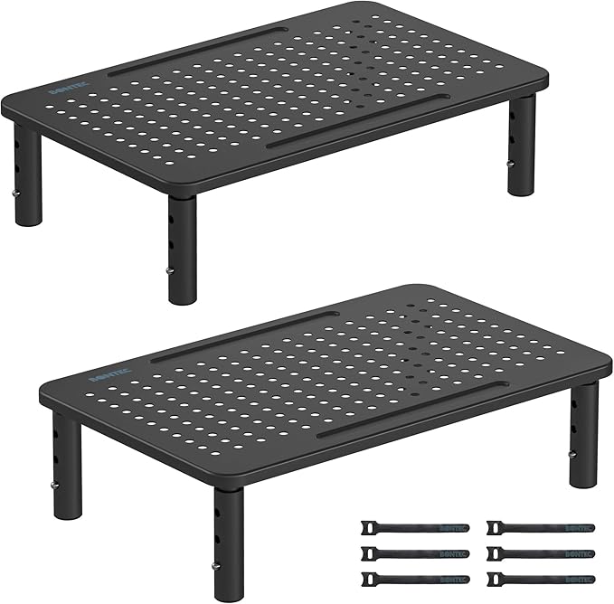 BONTEC Monitor Stand for Desk 2 Pack, 3-Level Height Adjustable