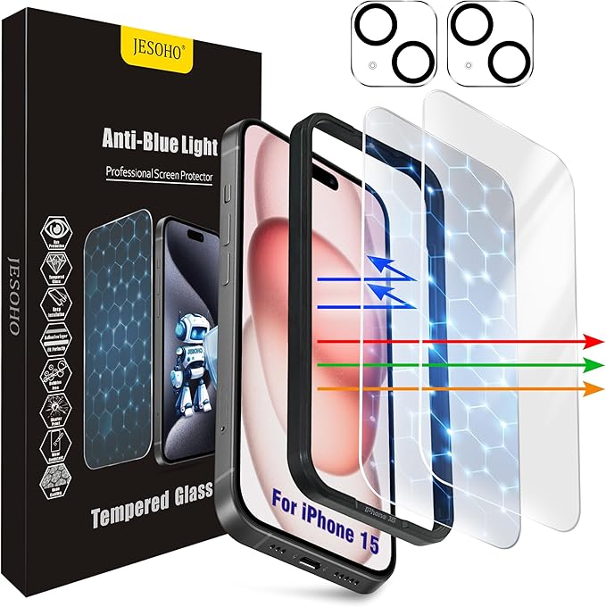 JESOHO Blue Light Screen Protector for iPhone 12 & 12 Pro 6.1 inch