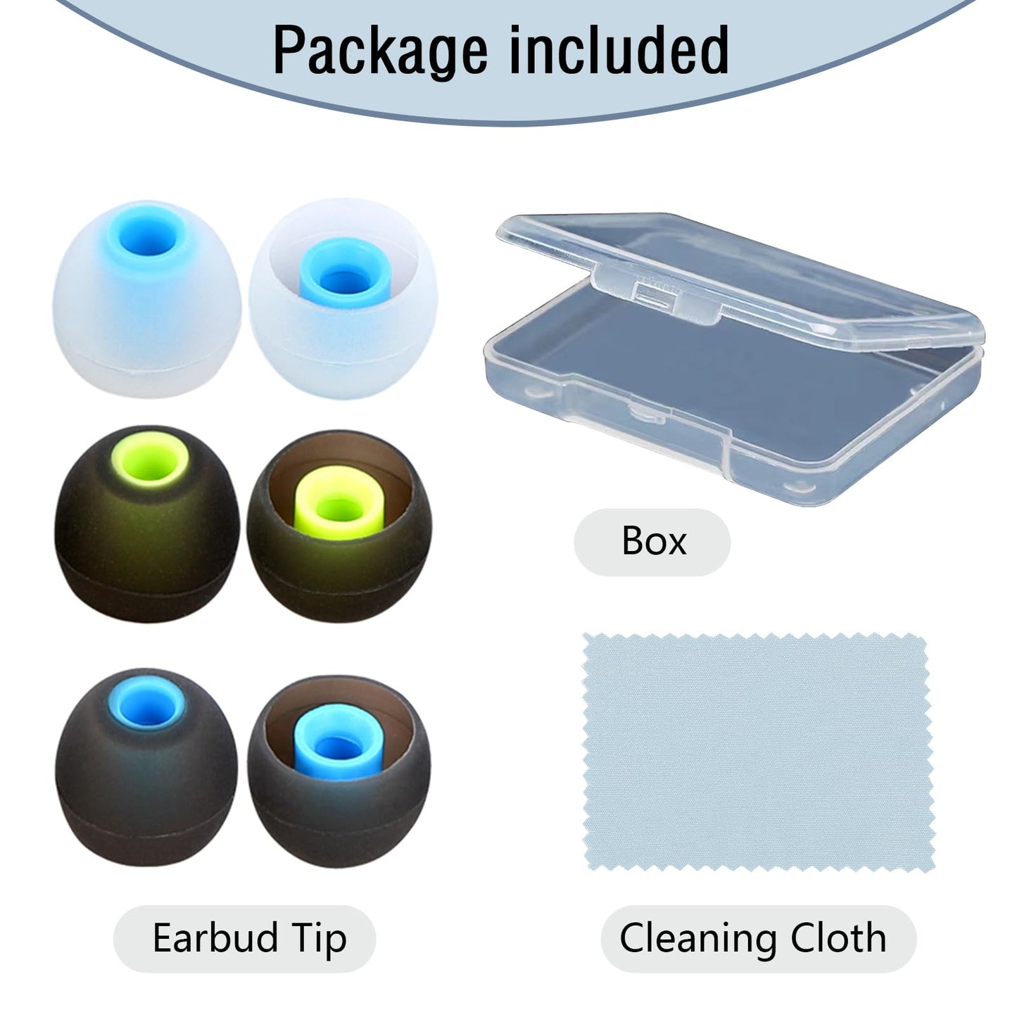 MMYQXI Earbud Replacement Tips Silicone Earbud Tips Earbud Covers Fit for in-Ear Headphones (Inner Hole 3.8mm -5.1mm) Ear Tips Earbud Rubber Tips 9 Pairs S/M/L
