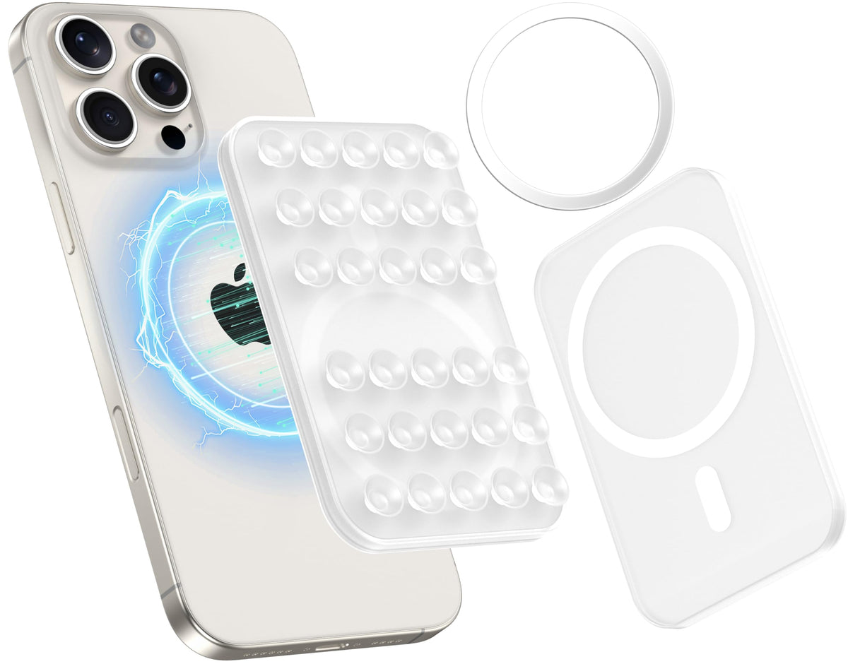 Patented Magnetic Sticky Phone Suction Grip Mount for MagSafe Case,Magnet Silicone Portable Stand Holder for iPhone 16/15/14/13/12 Series and Android, Hands-Free Selfies and Videos