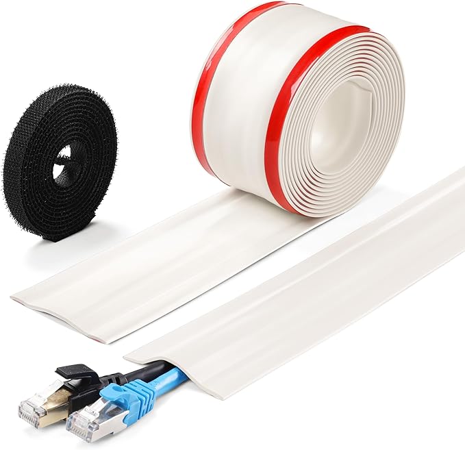 ZhiYo 8.2ft Cord Cover for Wires on Floors or Walls, 2.2in Wide