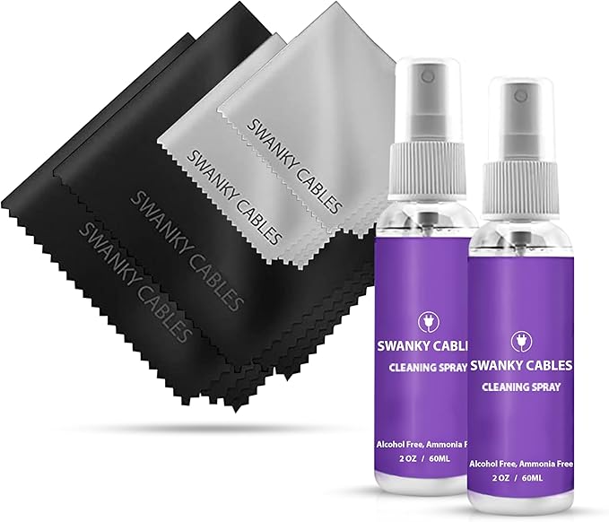 Swanky Screen Cleaner Kit: Microfiber Cloths & Spray for TV, iPad, iPhone