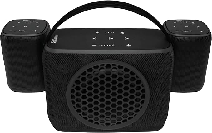 Rocksteady Stadium 4 Bluetooth Speaker & Subwoofer Bundle – 4 Speakers + Sub | Portable Multi-Room, Indoor/Outdoor System | Up to 30-Hr Battery | 150 ft Range