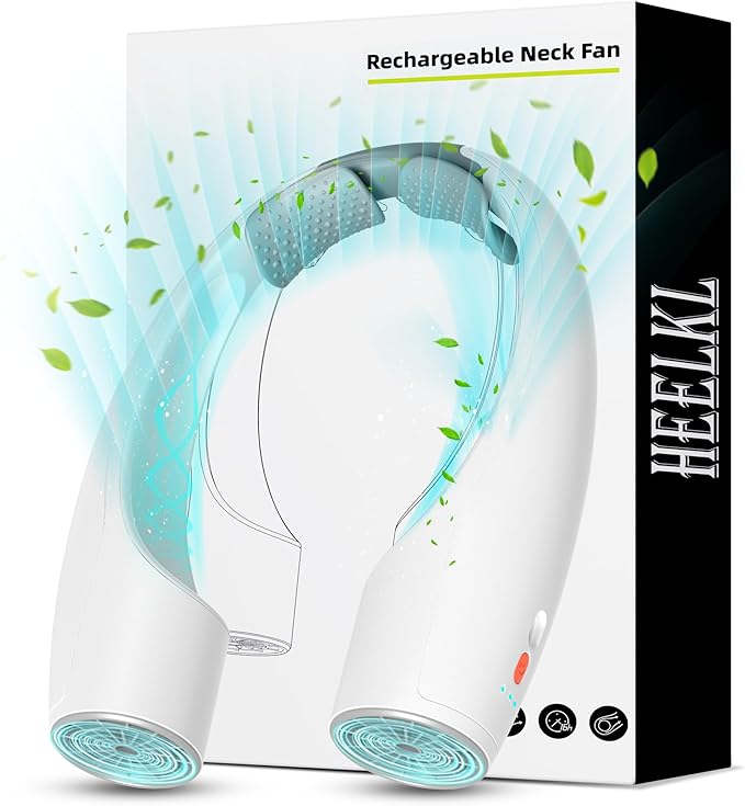 AI Neck Fan, 4 Speeds Adjustable Portable Personal Fan Rechargeable, 4000 mAh Battery Faster Cooling Wearable Fan, Ultra Quiet for Home, Office, Travel