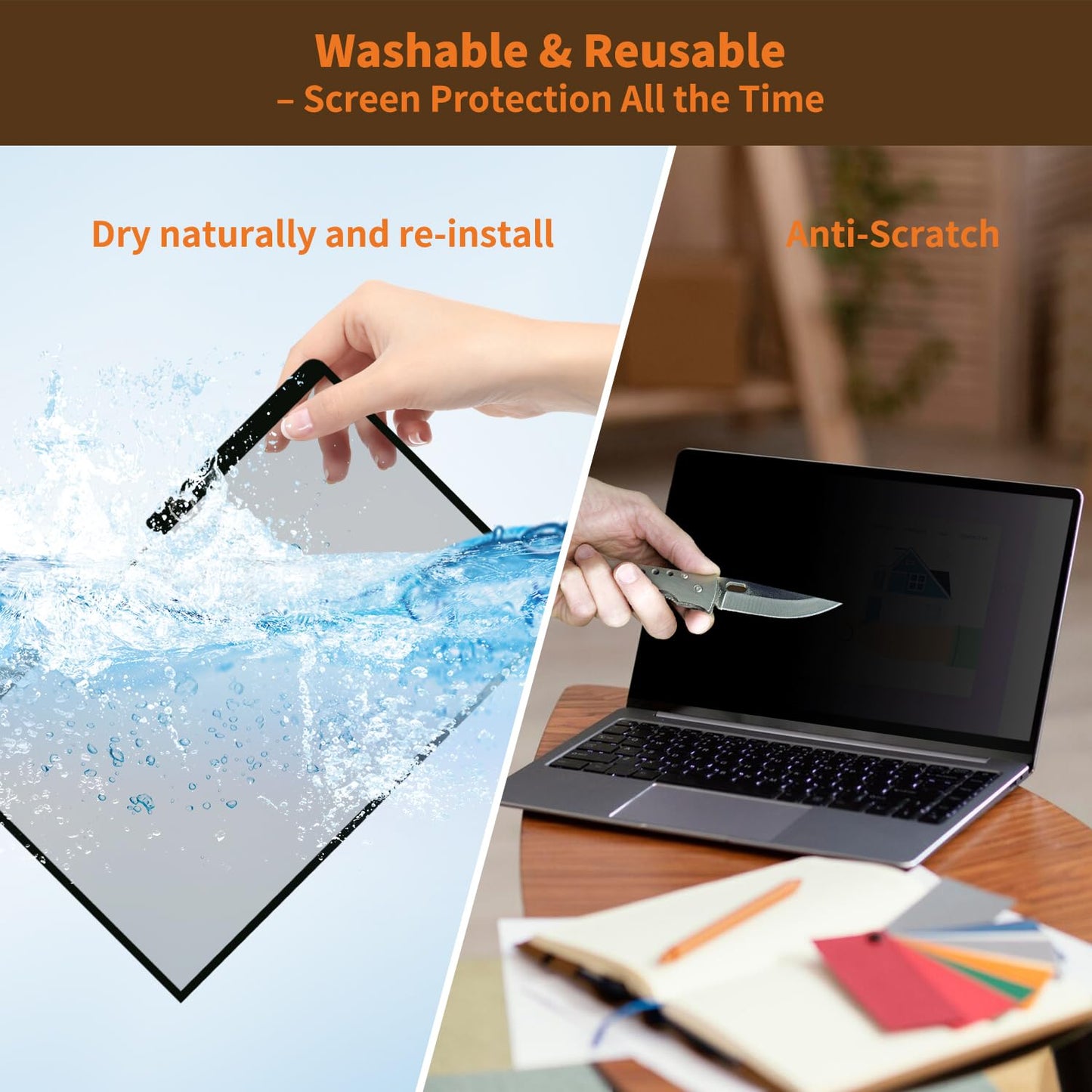 BSPROTE Privacy Screen for MacBook Pro 16 Inch (2021-2024, M1, M2, M3, M4), Removable Anti-Spy Filter for Mac Pro 16.2", Eye Protection HD Anti-Scratch