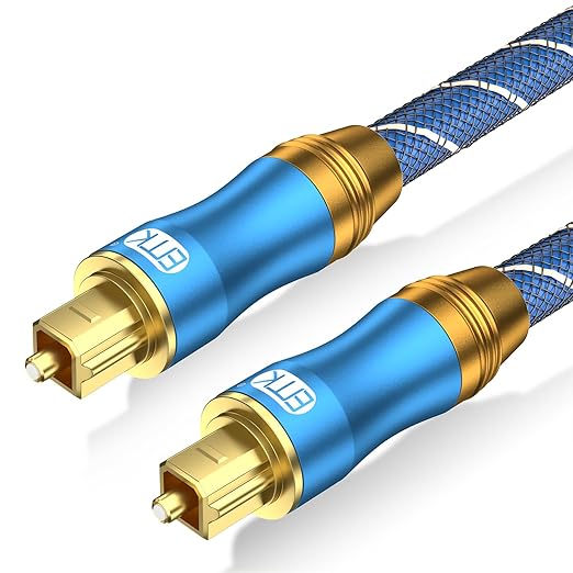 EMK Digital Optical Audio Cable 26Feet/8M Fiber Optical Toslink Cable SPDIF Audio Cable Male to Male Cord for Home Theater, Sound Bar, TV, PS4, Xbox, PlayStation & More