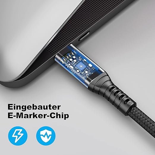 usb c 3.1 cable,usb c 10gbps type c data transfer cable 4K Video Output 100W Power Delivery Compatible with Thunderbolt 3 Tpye C Cord,Matebook, Chromebook and More Type-C Devices/Laptops/Hub,6.6FT(2m)