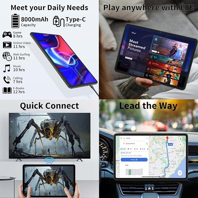 2025 Upgraded Android 15 Tablet, 12 inch Android Tablet with Keyboard, 24GB RAM+256GB ROM(1TB Expand), Octa-Core, 2K 2000x1200 Display, 16MP Dual Camera, 8000mAh, 5G WiFi, GPS, Bluetooth 5.0(Pink)