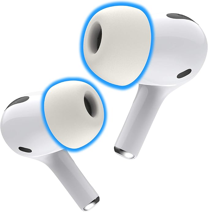 Foam Masters Memory Foam Ear Tips for AirPods Pro 1st & 2nd Gen | Comfortable | Secure | Better Noise Cancellation | Version 3.0 Replacement Buds (Small, Med, Large - 3 Pairs