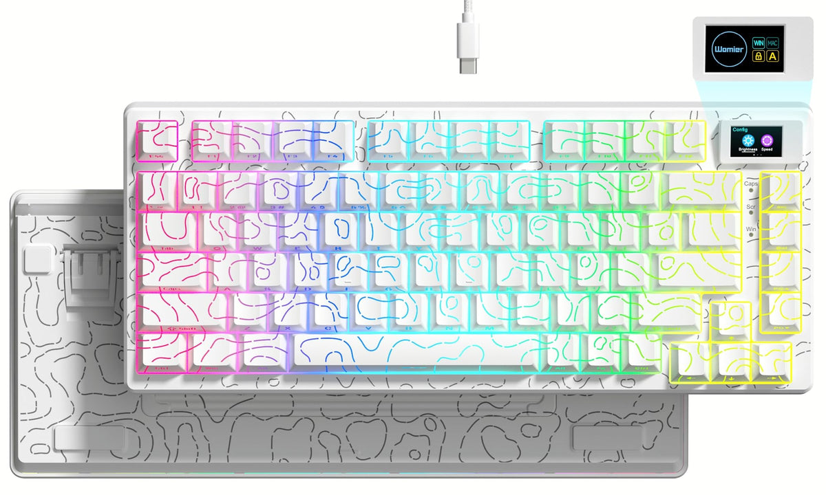 Womier SK80 75% Percent Keyboard Gaming with Color Multimedia Display