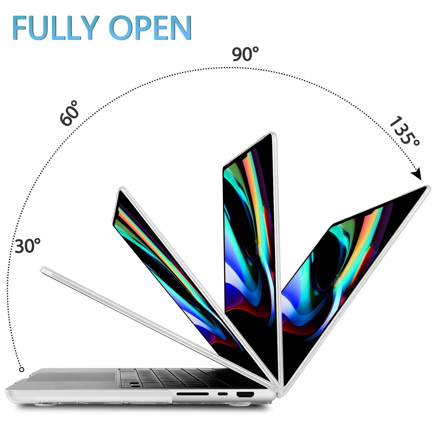 Mektron Case for 2026 M5 MacBook Pro 16 inch A3429 A3428 M4 A3403 A3186 M3 A2991 M2 A2780 M1 A2485 (2021-2025) Pro/Max with Liquid Retina XDR, Hard Shell Plastic Laptop Cover, Cloud & Lightning