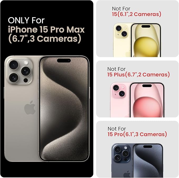 FireNova Designed for iPhone 15 Pro Max Case, 6.7", Light Purple