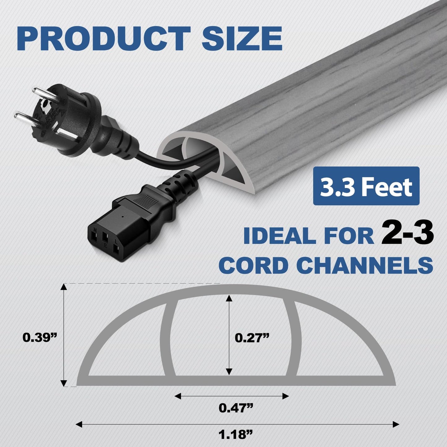 EYAYEN Floor Cord Cover for Wires on Floor Self Adhesive Cord Hider