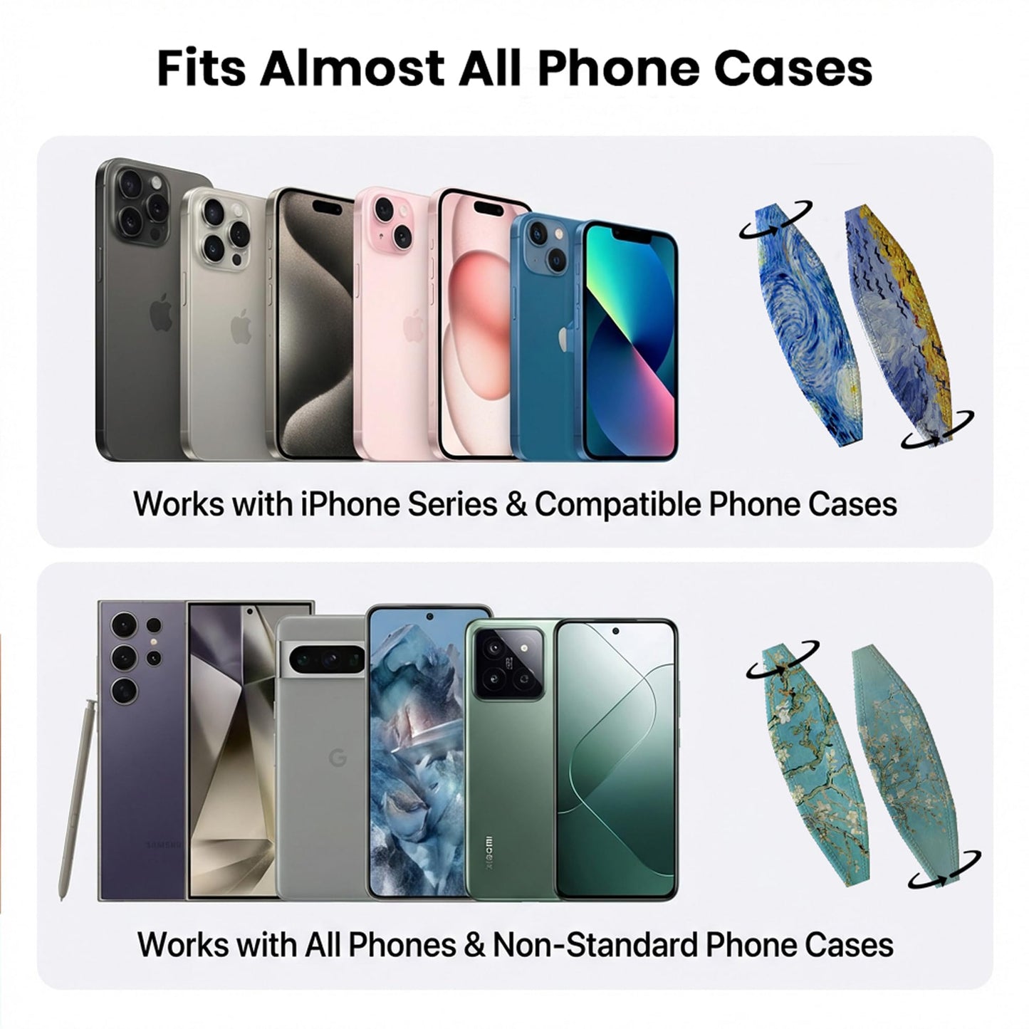 Switchbands Phone Grip Strap – Reversible Holder for Phone, Soft Anti-Drop Holder for Back of Phone, Slim Universal Fit, Arthritis Friendly, Wireless Charging Compatible Art Gift – Last Supper