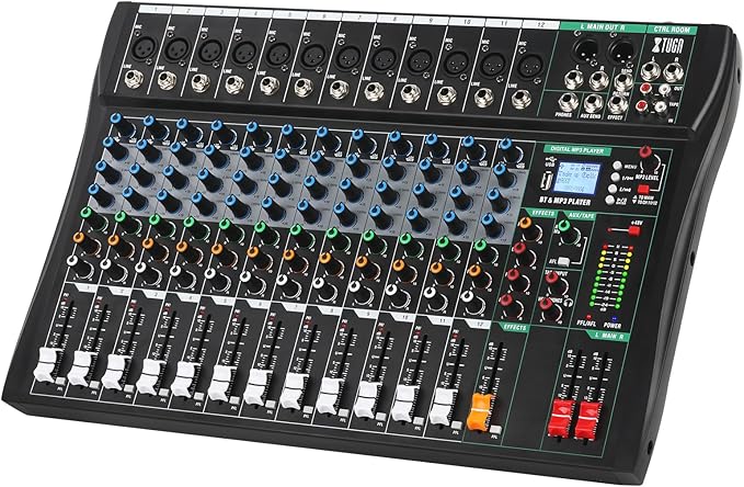 XTUGA 16 Channel Audio Mixer,Professional Sound Board DJ Mixer(CT160)