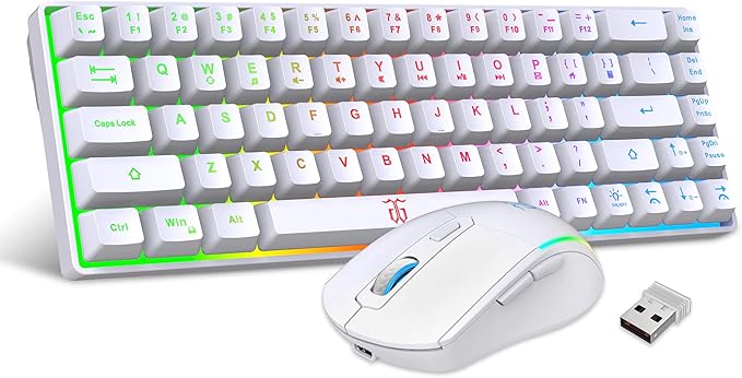 Snpurdiri 60% Wireless Gaming Keyboard and Mouse Combo