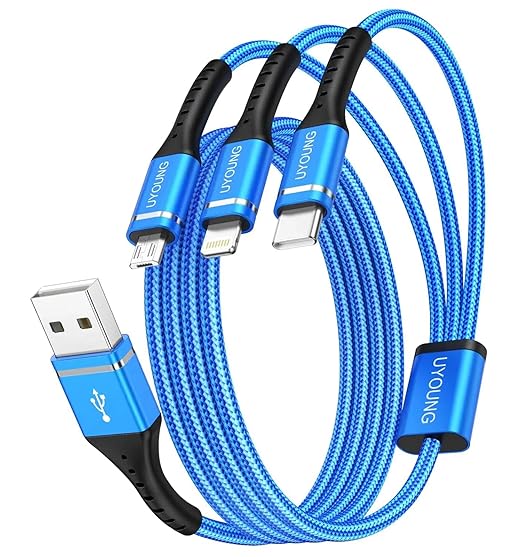 Multiple Charger Cord, 3 in 1 Charging Cable Universal Charger 6 FT