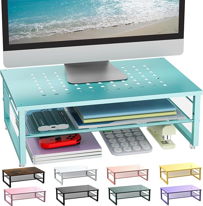 gianotter 2-Tier Metal Monitor Stand Riser