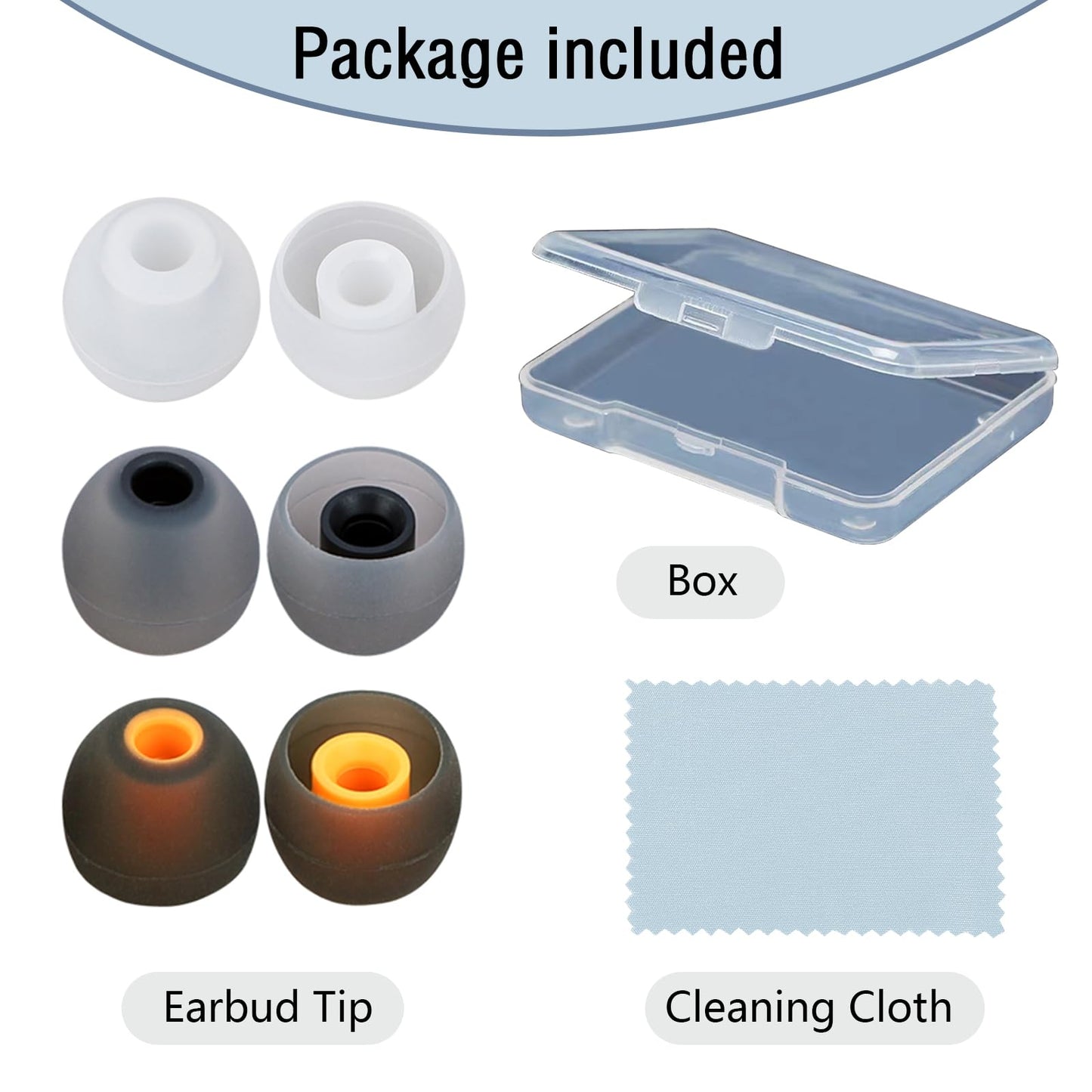 MMYQXI Earbud Replacement Tips Silicone Earbud Tips Earbud Covers Fit for in-Ear Headphones (Inner Hole 3.8mm -5.1mm) Ear Tips Earbud Rubber Tips 9 Pairs S/M/L